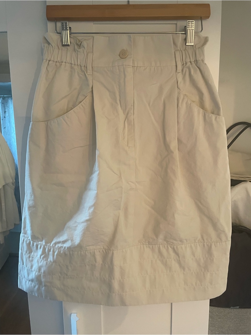 MaxMara Weekend Cream Elastic Waist Skirt